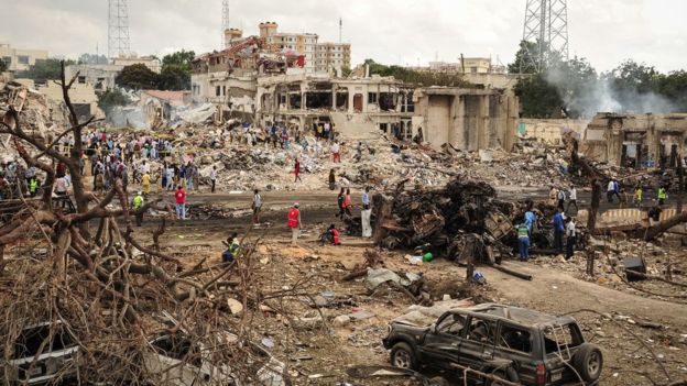 موغادیشو کی تاریخ کے بدترین دھماکے میں ہلاکتوں کی تعداد 230 تک پہنچ گئی