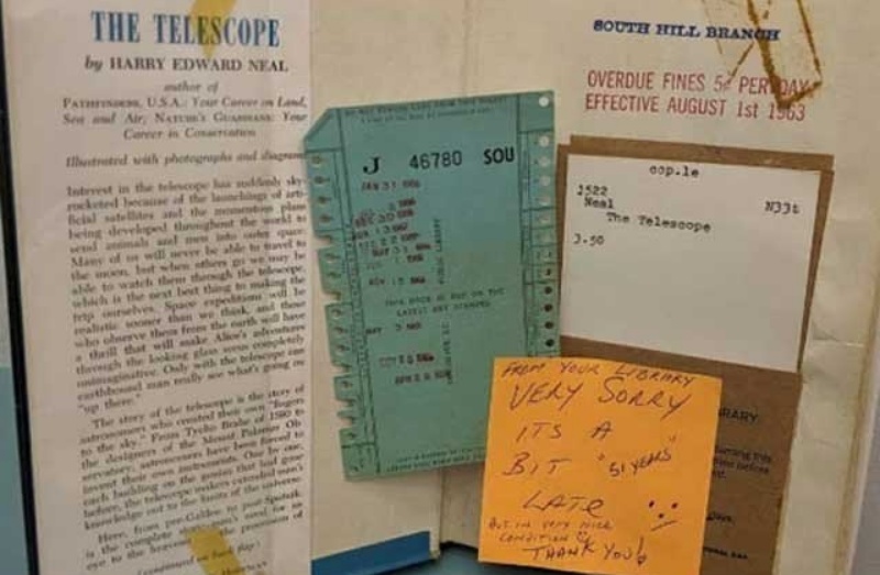 पुस्तकालय में 51 साल बाद लौटी किताब