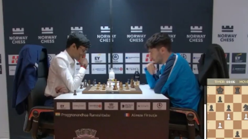 नॉर्वे शतरंज में प्रज्ञानानंदा ने आर्मागेडोन में अलीरेजा को हराया