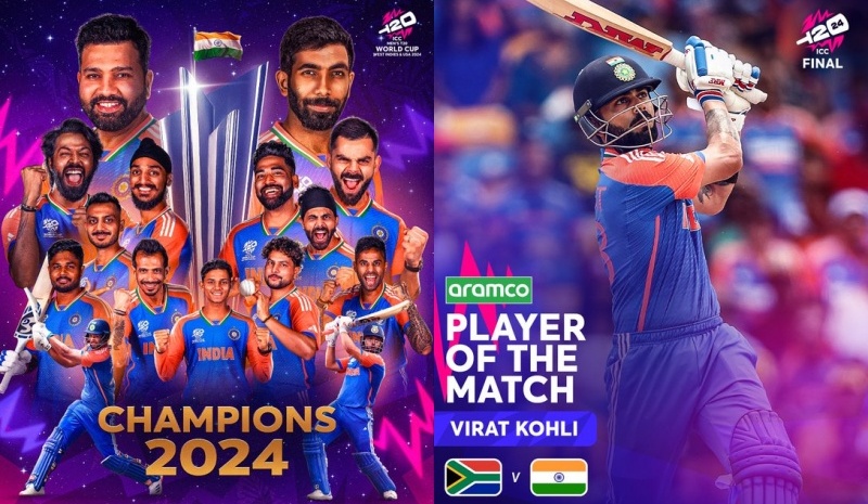 भारत ने 17 साल बाद जीता टी20 वर्ल्डकप, कोहली रहे प्लेयर ऑफ द मैच