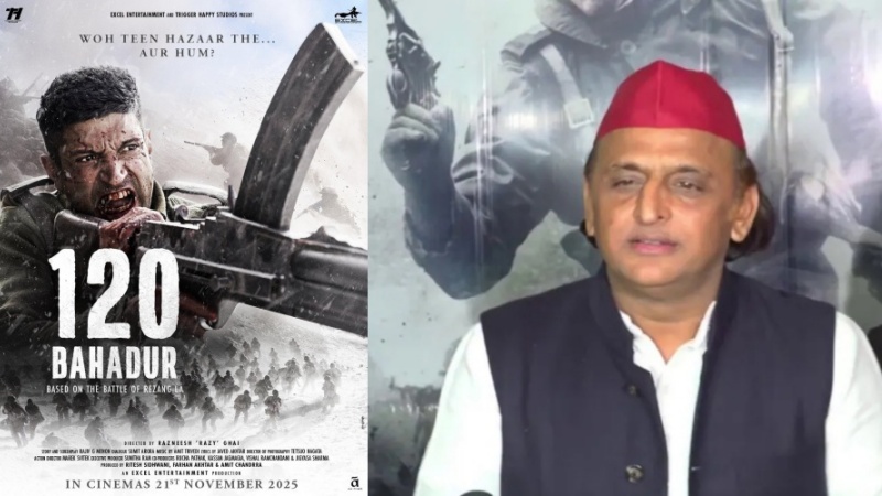 फिल्म “120 बहादुर” देखने के बाद अखिलेश यादव ने सरकार पर निशाना साधा